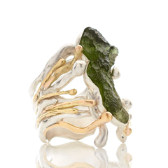Bespoke Moldovite Ring  by Vicky Forrester