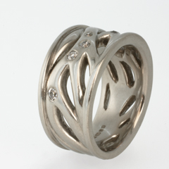 Bespoke Diamond Ring with vintage rose cut diamonds  by Vicky Forrester