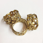 Vicky Forrester Rings - Coral rings with black diamonds